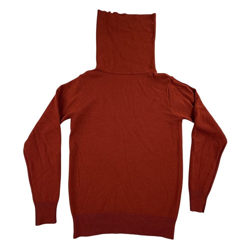 Vintage Donkenny Pullover Sweater Womens Small Orange Tall Turtleneck Knit 80s